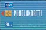 # FINLAND AVANT-A6 Blue 0023-...Puhelukortti 30 Orga 12.94  Tres Bon Etat - Finlandia