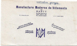 Buvard Manufacture Moderne De Vetements De Nancy - Textile & Vestimentaire