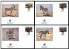 Namibia 1991 WWF W.W.F. Zebra FDC Set X4 Fauna Horse - FDC