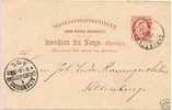 Norway / Norge Christiania Postmark-Germany Altenburg Postal Card / Karte Postale 1893 - Postwaardestukken