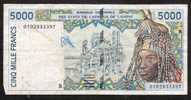 WAS BENIN   P213Bk   5000 FRANCS    2001    F-VF - Benin