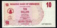 ZIMBABWE :  10  Dollars - Bearer Cheque - 2006 - UNC - Zimbabwe