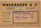 Carte Publicitaire  Fournitures Pour L Auto Et L Industrie Mulhauser & Cie  En 1936 - Automobilismo - F1