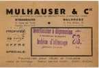 Carte Publicitaire  Fournitures Pour L Auto Et L Industrie Mulhauser & Cie  En 1936 - Automovilismo - F1