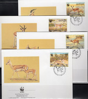 Gazelle WWF-Set 147 Bharain 511/4 FDC 14€ Kropf-Gazelle 1993 Naturschutz Dokumentation Wild Fauna Gazella Cover Wildlife - FDC