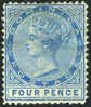 Dominica #7 (SG #7) Mint Hinged 4p Victoria From 1879 - Dominica (...-1978)