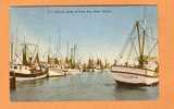 Key West Fl---Shrim Boats At Dock--vintage Linen - Key West & The Keys