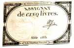 FRANCE 5 LIVRES  MOTIF FRONT  UNIFACE ASSIGNAT ND(1793)?  SERIES 1565 P?  READ DESCRIPTION !! - Assignats