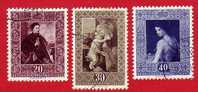 Gemäldeserie III  Von 1952  / Zum. 250-252; Mi. 306-308 Gestempelt. KW 35.- CHF - Used Stamps