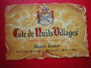 ETIQUETTE-COTE DE NUITS VILLAGES  -APPELLATION CONTROLEE -MARCEL BOUVET-NEGOCIANT-ELEVEUR A MEURSAULT COTE D´OR - Vino Tinto