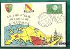 FRANCE - EUROPA-CEPT La Philatelie Au Service De L´Europe - VF CARD From Exposition Philatelique Forces Francaises - 1961