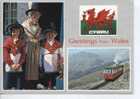 (UK286) WALES. BLASON. NATIONAL COSTUME. TRAIN ON SNOWDON - Caernarvonshire