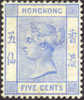 Hong Kong #40 (SG #35) SUPERB Mint Hinged 5c Ultramarine Victoria From 1882 - Nuovi