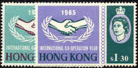Hong Kong #223-24 Mint Hinged Intl Cooperation Year Issue Of 1965 - Ongebruikt