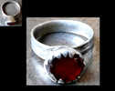 Delcampe - Ancienne Bague De Chance Ouzbekh / Old Glass And Silver Ring From Uzbekistan - Rings