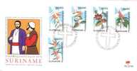 Suriname -  Mi-Nr 666/670 FDC (s027) - Easter