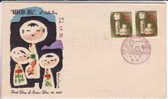 1955  Dolls, New Year   Handpainted Unadressed FDC  Sc 617 X 2 - FDC