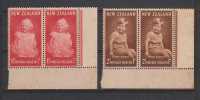 New Zealand 1952 Health, MNH Corner Pair, Average Condition - Nuevos