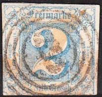 THURN & TAXIS 1865 Freimarken Ziffern 2 Gr Blau Michel 39 - Usados