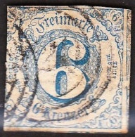 THURN & TAXIS 1865 Freimarken Ziffern 6 Kr.blau Michel 43 - Usados