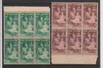 New Zealand, 1950, Corner Block Of 6 , Used, Queen Elizebath And Charles, Royals - Blocchi & Foglietti