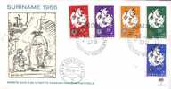 Suriname -  MI-Nr 498/502 FDC (s077) - Pasen