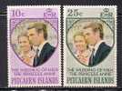 Pitcairn Islands    Princess Anne´s Wedding  Set   SC#  135-36 MNH** - Islas De Pitcairn