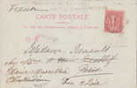 CARTE AVEC CACHET MARITIME LIGNE N/PAQ FR No 1  1905  CARTE BATEAU "TOURANE" - Maritieme Post