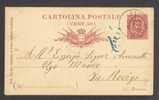 Italy Postal Stationery Ganzsache Intero Cartolina Postale Deluxe FICAROLO 1890 Provincia Interesting Purpe Cancel ??!! - Interi Postali