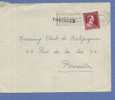 832 Op Brief Met Cirkelstempel CHARLEROI, Met Naamstempel (Griffe)  TREIGNES  (VK) - 1936-1957 Offener Kragen