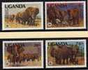 Neue Zähnung 1990 WWF Set 4 Uganda 361/4 C **,1.Set 1983 361/4 A 4FDC+4MKt. 89€ Elefanten-Dokumentation Monkey Of Africa - Colecciones & Series
