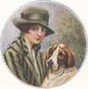 ILLUSTRATEUR.MONESTIER.FEMME  CHIEN.CHASSE.MEDAILLON - Monestier, C.