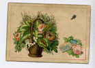 Carte Découpis PANIER ROSES ET MUGUET "souvenir D'une Amie" Langage Du Coeur - Bloemen