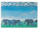 ELEPHANTS -  Ilustration De  I.  INVREA  : Le Passage Des Eléphants - N° 32 - Elephants