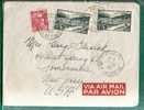 FRANCE - 1950 COVER - Type Marianne De Gandon  -Yvert # 724 + 842A (x2)  From PARIS To SOMERVILLE - 1945-54 Marianna Di Gandon