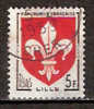 Timbre France Y&T N°1186 (02) Obl.  Armoirie De Lille.  5 F. Brun-noir Et Rouge. Cote 0,15 € - 1941-66 Wapenschilden