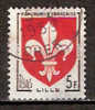 Timbre France Y&T N°1186 (02) Obl.  Armoirie De Lille.  5 F. Brun-noir Et Rouge. Cote 0,15 € - 1941-66 Armoiries Et Blasons