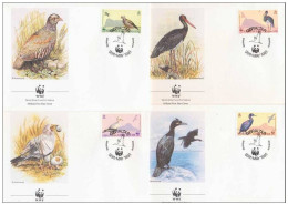 Gibraltar 1991 WWF W.W.F. FDC Birds Set X4 Fauna Bird - FDC