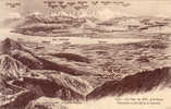 01 GEX  Panorama   Col De La Faucille Léman Et Alpes Litho - Gex