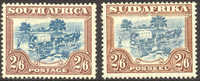 South Africa #44d+e Mint Hinged 2sh6p Singles From 1936 - Unused Stamps