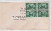 USA FDC Rosevelt 1c In Block Of-4 Hyde Park 26-7-1945 - 1941-1950