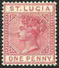 St. Lucia #28 (SG #32) Mint Hinged 1p Die A Victoria From 1883 - Ste Lucie (...-1978)