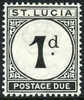 St. Lucia J3 (SG D3) XF Mint Hinged 1d Postage Due From 1933 - St.Lucia (...-1978)