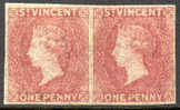 St. Vincent #1a (SG 1a) Mint Hinged Imperf Pair From 1861 W/APS Certificate - St.Vincent (...-1979)