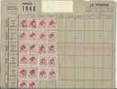 BRANCHE POPULAIRE Assurance Sur La Vie Avec 30 Timbres. De 1948. - Banque & Assurance