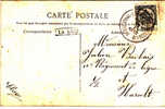 N°81 Ambt HERBESTHAL-BRUXELLES(BRUSSEL)2-13.I.1912+GFF LA REID V.militaire Belge à HASSELT. - Bahnpoststempel