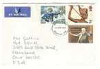 Grande Bretagne  1972 FDC Circulée YT 657-658-659 Toutankhamon Compositeur Ralph Vaughan Williams Musique Marin Bateaux - Aegyptologie