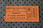 ANCIEN TICKET TITRE DE TRANSPORT UNIONE ITALIANA TRANSVIE ELETTRICHE GENOVA  BIGLIETTO DI CORSA SEMPLICE A TARI ITALIA - Europa