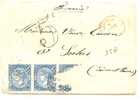 REF LMM9 - ESPAGNE - LETTRE CLASSIQUE DE 1866 POUR LOCHES - TIMBRE DECHIRE - Lettres & Documents