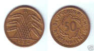 Germany 50 Rentenpfennig 1924 A - 50 Renten- & 50 Reichspfennig